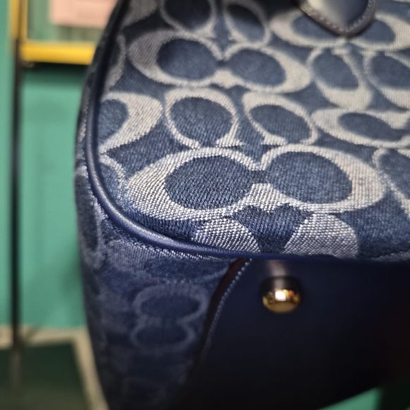 COACH LARGE DENIM ROWAN - Picture 9 of 16
